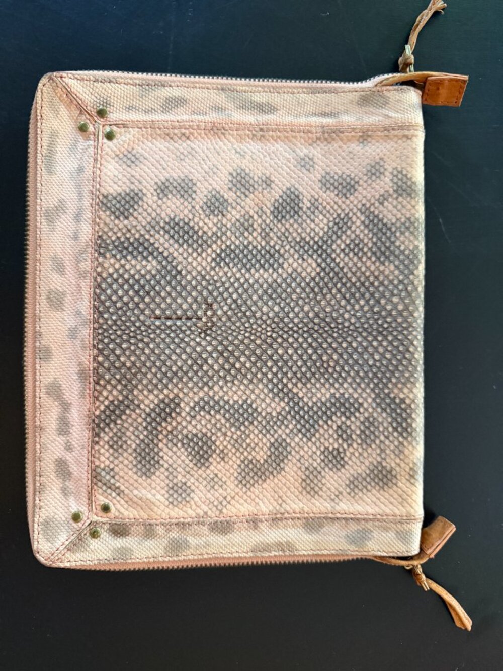 Jérôme Dreyfuss  Python Leather Tablet / iPad Folio Organizer/BLUSH.